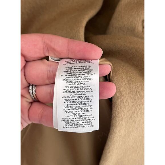 Lauren Ralph Lauren Wool Blend Single Breasted Reefer Overcoat Camel Women's 12 - Picture 7 of 11